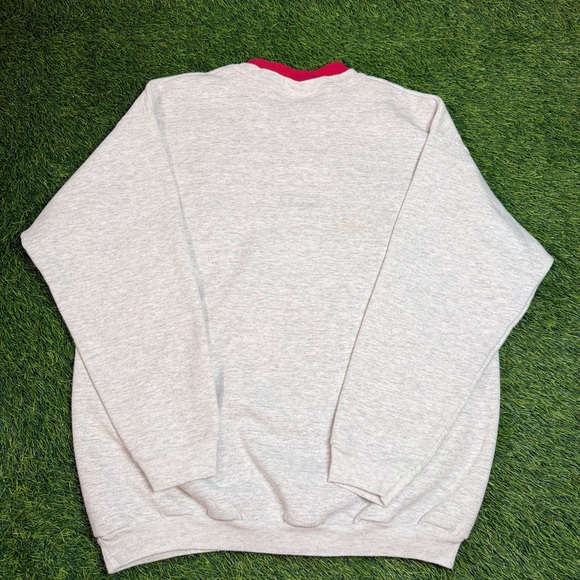 Vintage Ohio State Buckeyes Crewneck Sweatshirt Gray Red Collar P Large Women - Picture 2 of 9